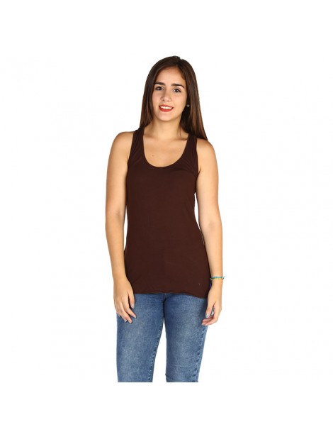 Blusa Olimpico algodón marrón liso